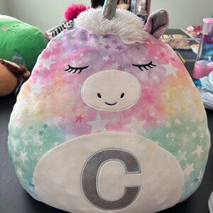 C monogrammed sleeptime unicorn squishmallow